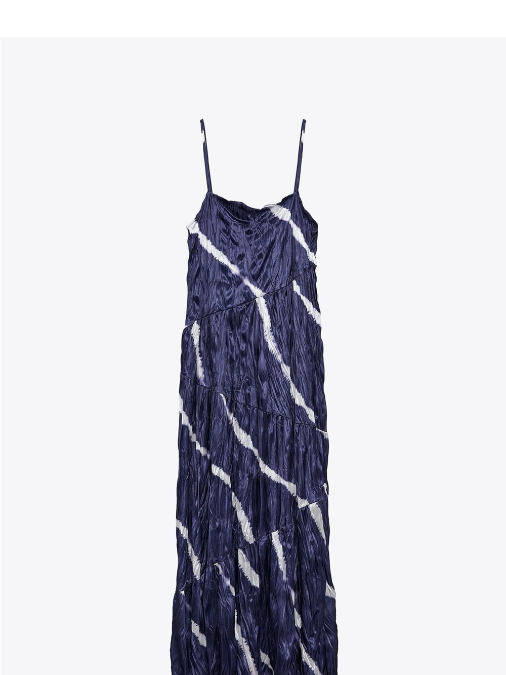 Zara Navy Tie-Dye Maxi Slip Dress